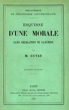 couverture du livre de J-M Guyau Esquisse d'une morale sans obligation ni sanction