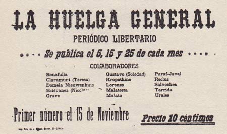 affiche "Huelga General"