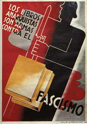 affiche les livres anarchistes contre le fascisme