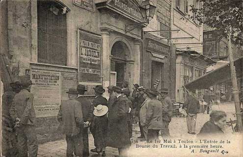 carte postale le bourse du travail de Toulon