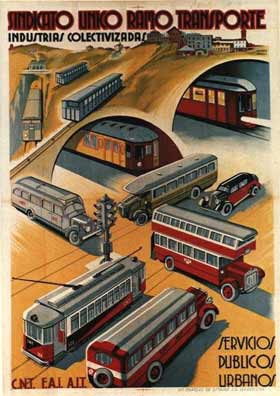 affiche de la collectivisation des transports