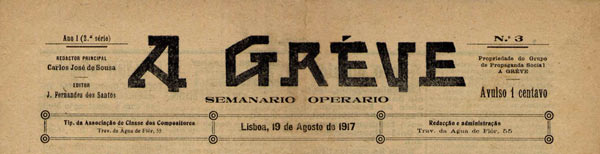 journa " A Gréve" n3 de 1917