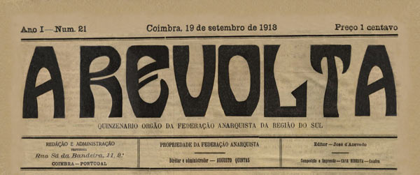 journal A Revolta n21 de 1913