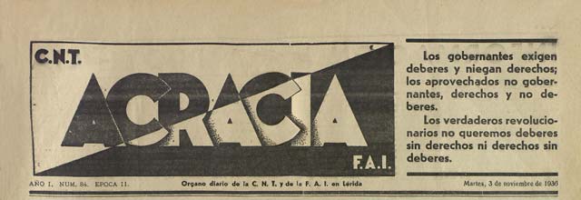 journal"Acracia" de 1936