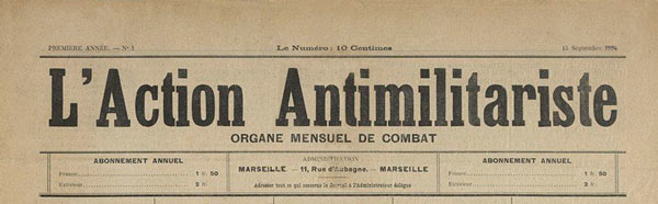 journal "L'Action Antimilitariste" n1