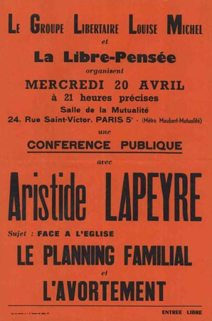 affiche conférende d'Aristide Lapeyre
