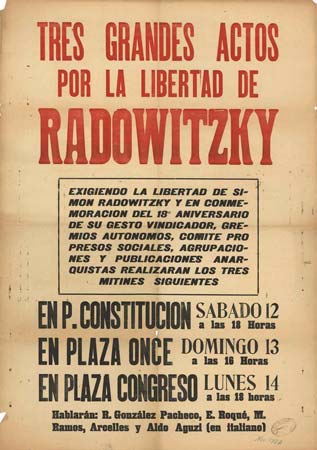 Affiche meeting pour Radowitzky