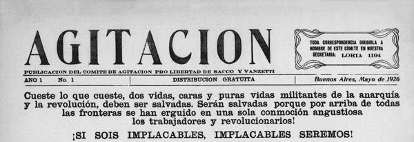 journal "Agitacion" n1 de 1926