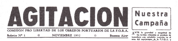 journal "Agitacion" n1 de novembre 1952