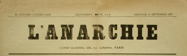 Journal "L'Anarchie"