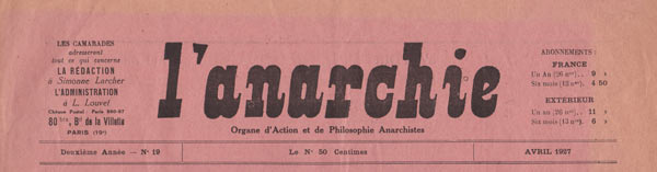 journal " l'anarchie " n19 