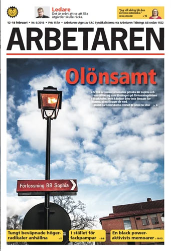 journal "Arbetaren" n6 du 12 f&eacute;vrier 2016