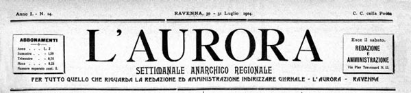 journal "Aurora" à Ravenne