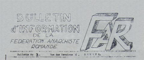 bulletin d'information de la federation anarchiste romande