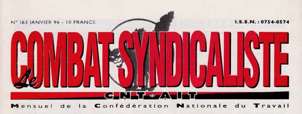 journal "Combat Syndicaliste en 1996