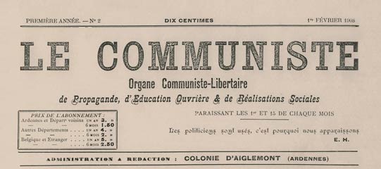 journal "Le Communiste" à Aiglemont