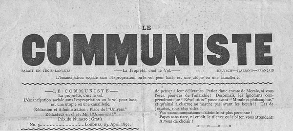 journal "Le Communiste" de Londres