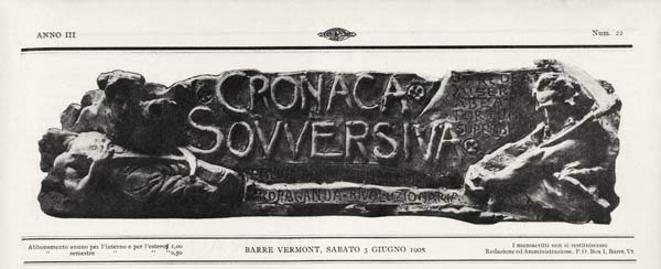 journal Cronaca Sovversiva n° 22 de 1905