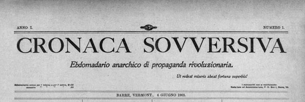journal Cronaca Sovversiva n°1