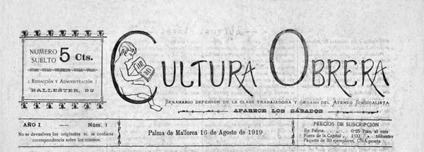 journal "Cultura Obrera " N1 de 1919