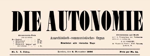 journal "Die Autonomie" n1