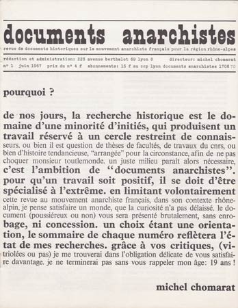 revue "Documents anarchistes" n1