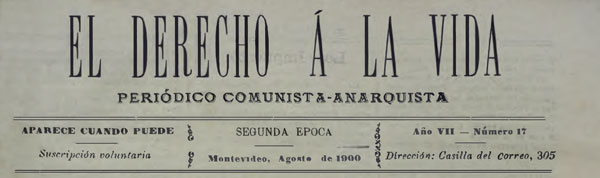 journal "El Derecho a la Vida n17 de 1900