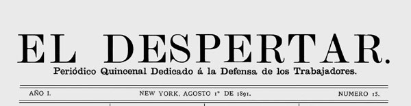 journal "El Despertar" n15 de 1891 à New York