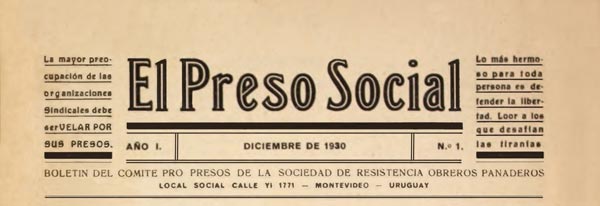 journal "El preso social " n1 1930