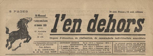 journal l'en dehors numéro 174 de mi janvier 1930