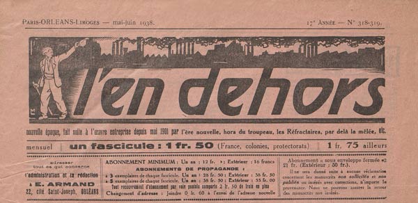 journal l'en dehors n° 318-319 de mai juin 1938