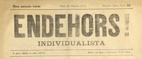 journal "Endehors!" individualista n° unique de 1911