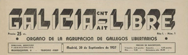 journal "Galicia libre" n1 de 1937