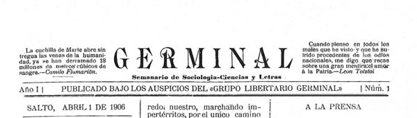 journal argentin "Germinal" n°1