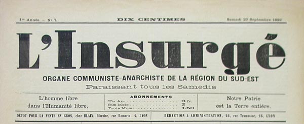 journal "L'Insurgé" n7 de 1893