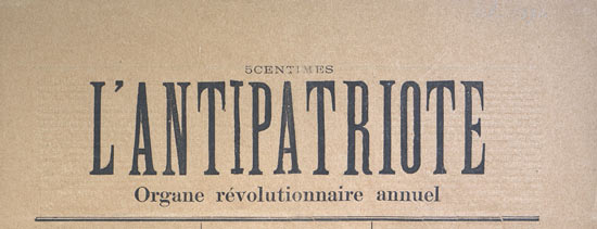 journal "L'Antipatriote" de 1892