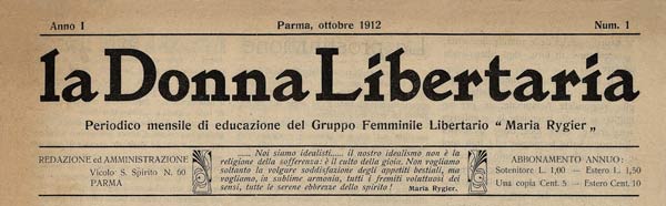 journal La Donna Liberaria n1 d'octobre 1912
