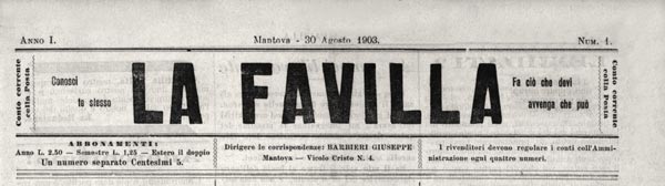 journal "La Favilla" n° 1 de 1903