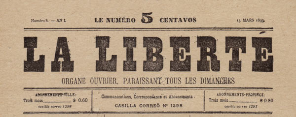 journal "La Libert&eacute;" n8 du 13 maris 1893