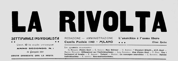 journal La Rivolta n1 de 1911