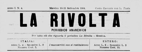 journal La Rivolta n4 messine 1904