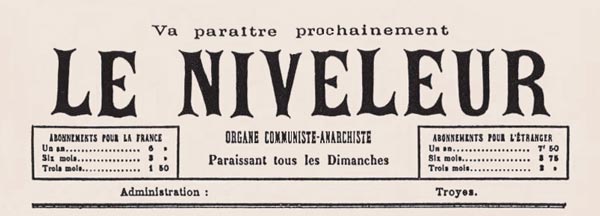 journal " Le Niveleur " de 1890