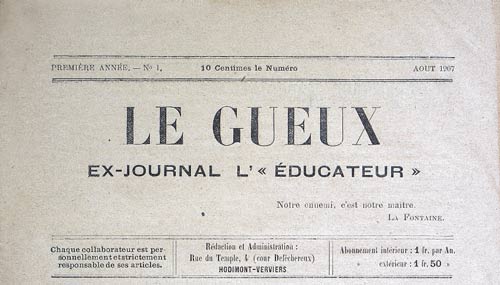 Journal "Le Gueux" n° 1 de 1907