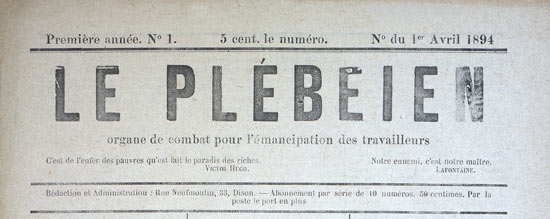 journal Le Plébéien n1