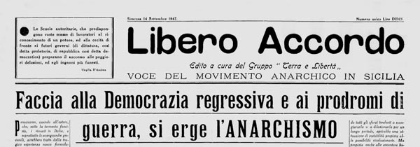 journal "Libera Accordo" de 1947 à Syracuse