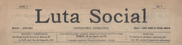 journal Luta Social n1 de 1917