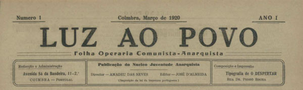 journal Luz ao Povo n1 de mars 1920