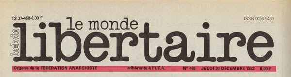 journal "Le Monde Libertaire" en 1982