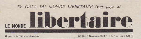 le Monde libertaire de novembre 1964