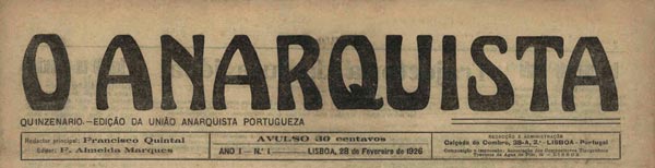 journal O Anarquista n1 de 1926